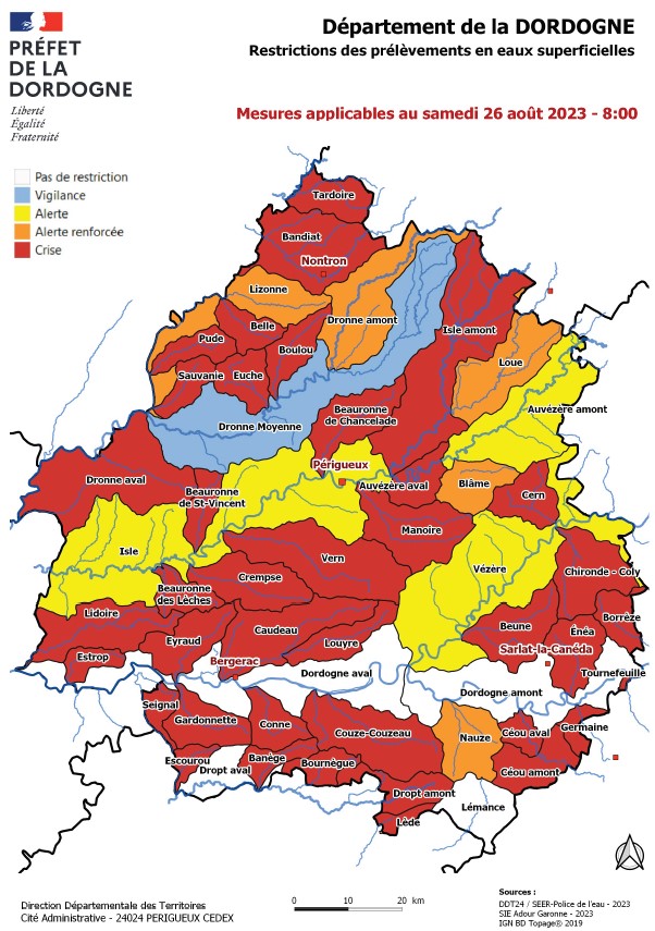 Arrêté restrictions sur les usages de l’eau.
