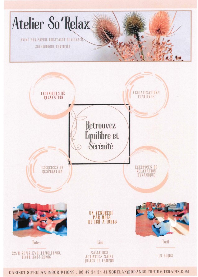 Atelier So’Relax – relaxation sophrologie