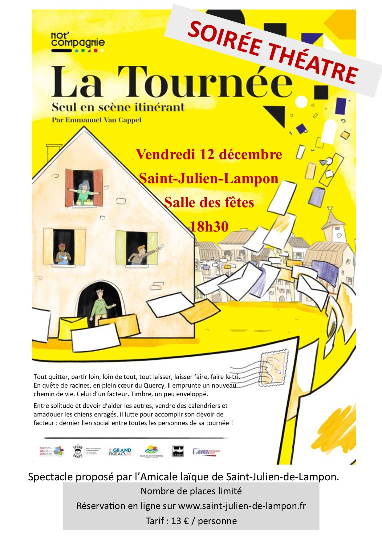 Soirée théâtre « La Tournée » – Billetterie
